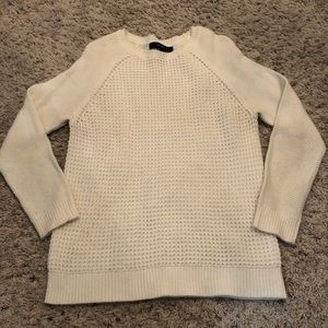 cream waffle knit sweater
